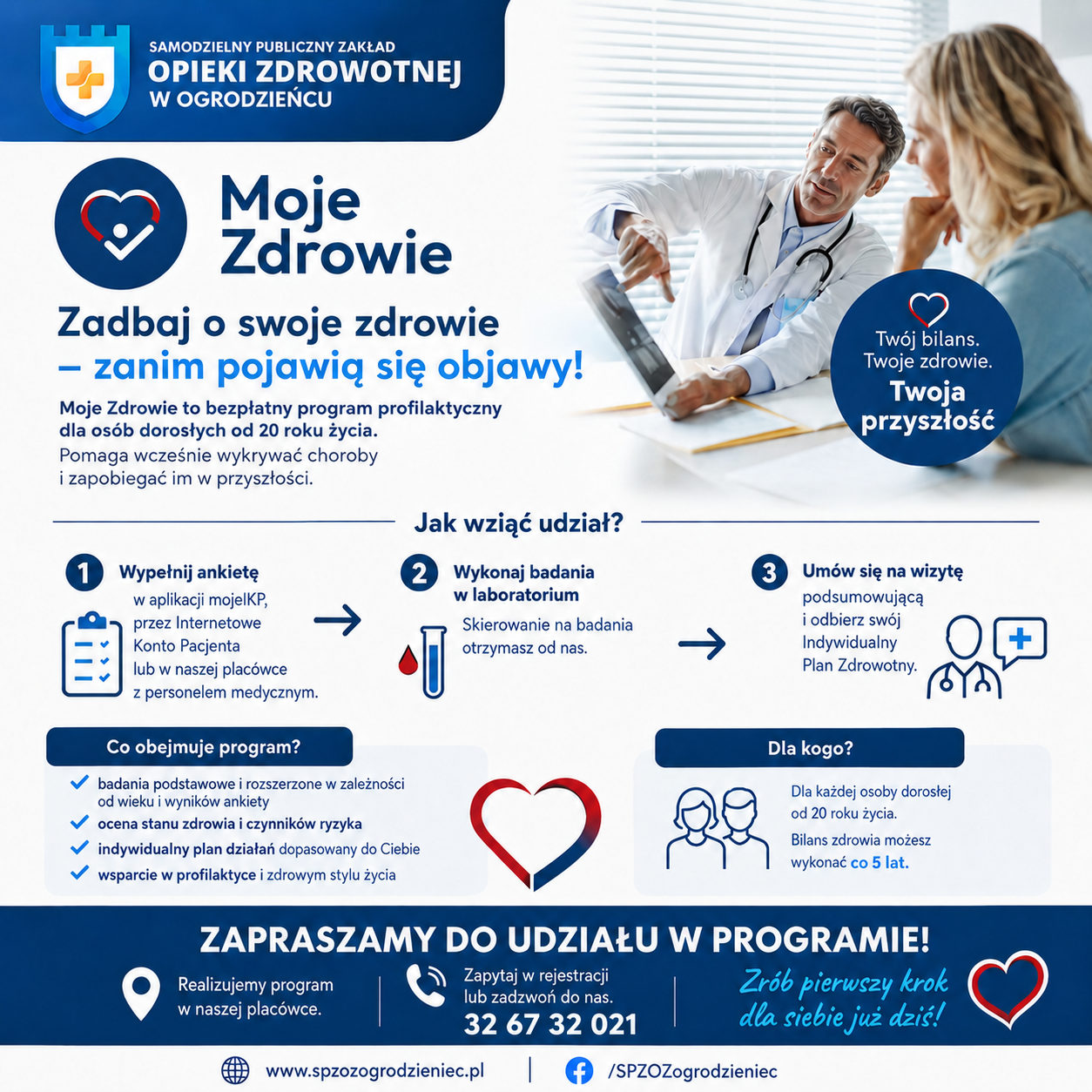 💙 Program „Moje Zdrowie” w SPZOZ w Ogrodzieńcu